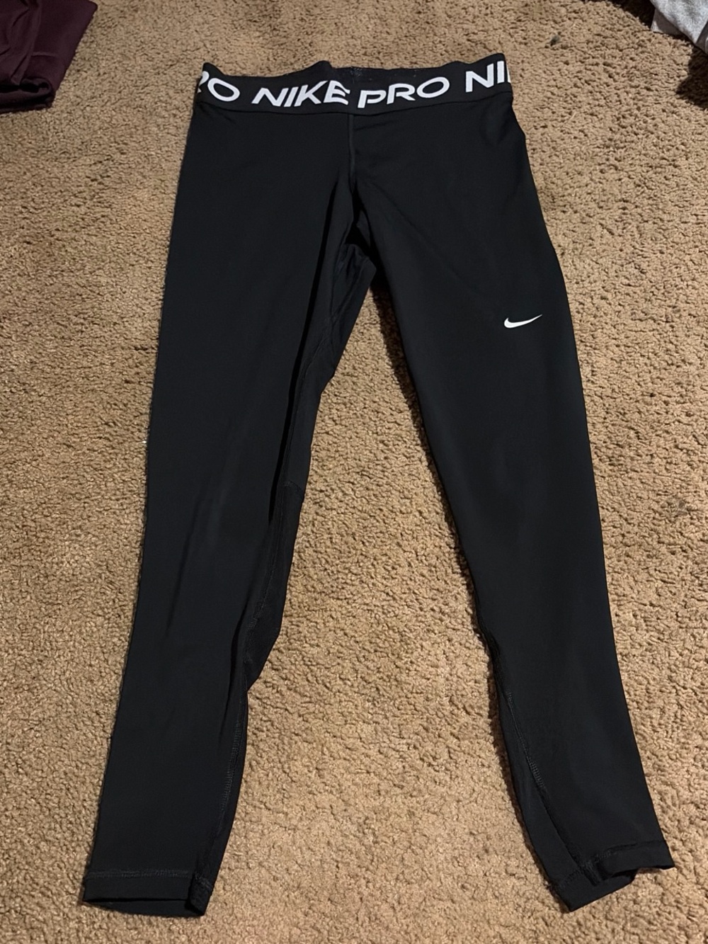 Nike Black Pro Performance Leggings with White Swoosh